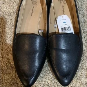 Time and Tru Womens Ladies Black Flats Shoes Slip On Sizes 10 Memory Foam NWT